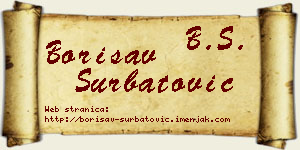 Borisav Šurbatović vizit kartica